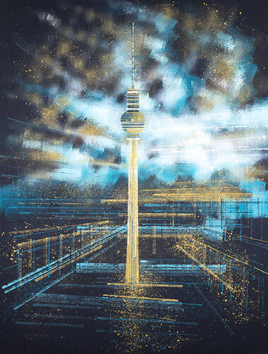 Berlin As Night Falls di Marc Todd, Pittura in vendita su Singulart