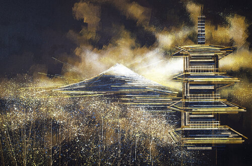 Japan - Tokyo As Night Falls di Marc Todd, Pittura in vendita su Singulart