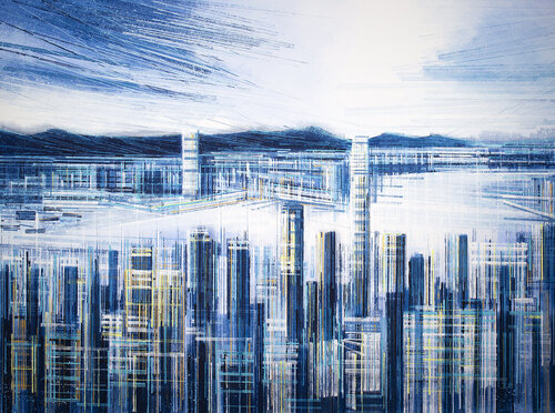 Hong Kong Harbour In Morning Light de Marc Todd, Pintura a la venta en Singulart