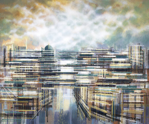 Dramatic Sunset Over Berlin de Marc Todd, Pintura a la venta en Singulart