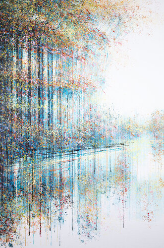 Lakeside Trees In Cool Evening Light van Marc Todd, Schilderij te koop op Singulart