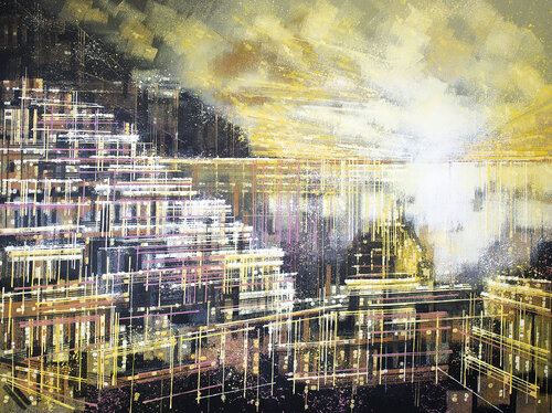 Italy - Positano At Sunset van Marc Todd, Schilderij te koop op Singulart