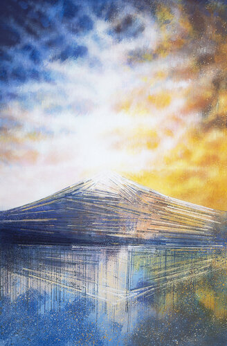Japan - Mount Fuji At Sunset van Marc Todd, Schilderij te koop op Singulart