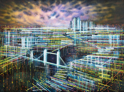 London At Night van Marc Todd, Schilderij te koop op Singulart