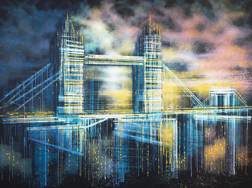 London - Tower Bridge As Night Falls van Marc Todd, Schilderij te koop op Singulart