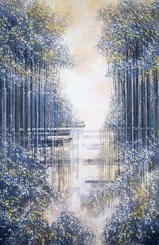 Winter Lake At Sunset van Marc Todd, Schilderij te koop op Singulart