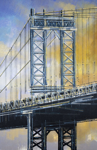 New York - The Manhattan Bridge At Sunset von Marc Todd, Malerei kaufen auf Singulart