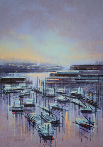 Harbour Boats At Sunset van Marc Todd, Schilderij te koop op Singulart