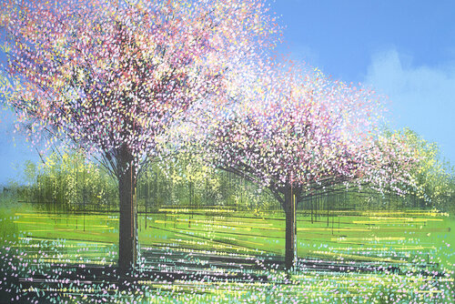 Orchard Trees With Spring Blossom by Marc Todd, 회화 for Sale on Singulart