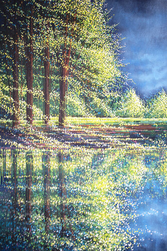 Sunlit Spring Blossom Trees de Marc Todd, Pintura a la venta en Singulart