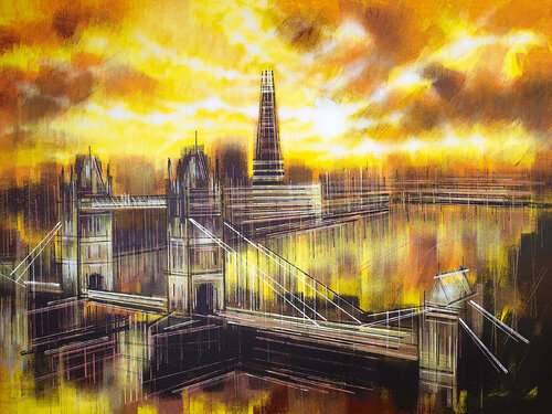 Tower Bridge London, At Sunset von Marc Todd, Malerei kaufen auf Singulart
