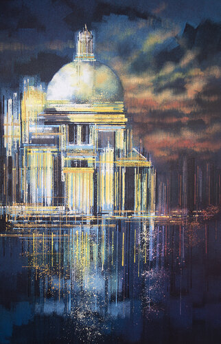 Santa Maria della Salute, Venice, At Night by Marc Todd, Painting for Sale on Singulart