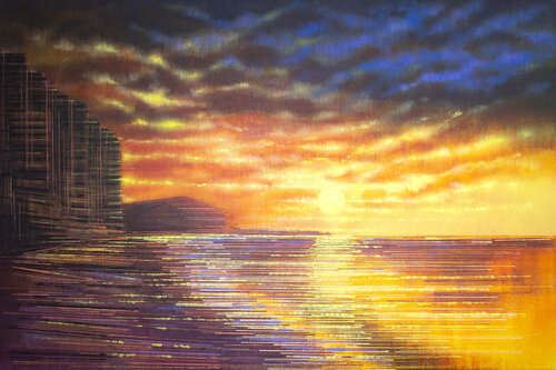 The Jurassic Coast At Sunset van Marc Todd, Schilderij te koop op Singulart