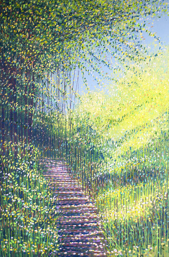 Forest Path In Sunlight by Marc Todd, Painting for Sale on Singulart