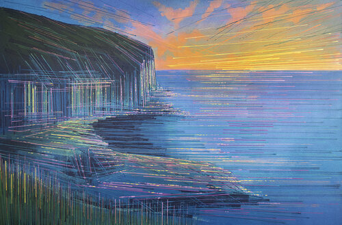 Dorset Coastline At Sunset van Marc Todd, Schilderij te koop op Singulart