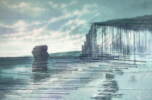 Dorset Coastline At Dusk van Marc Todd, Schilderij te koop op Singulart