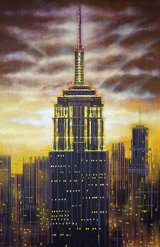 New York - The Empire State Building At Sunset di Marc Todd, Pittura in vendita su Singulart