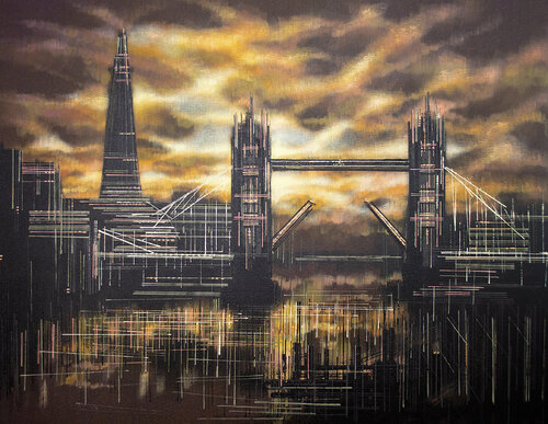 London Tower Bridge Sunset di Marc Todd, Pittura in vendita su Singulart