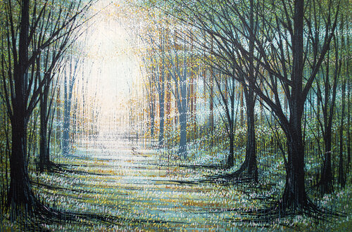 Forest Path In Winter di Marc Todd, Pittura in vendita su Singulart