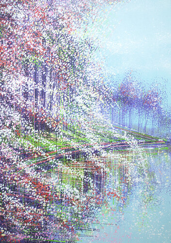 Spring Blossom Reflections by Marc Todd, Painting for Sale on Singulart