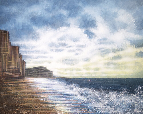West Bay, Dorset, In Winter van Marc Todd, Schilderij te koop op Singulart