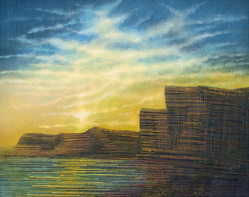 Dorset Jurassic Coast Sunset van Marc Todd, Schilderij te koop op Singulart