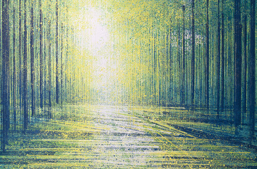 Spring Trees With Yellow Light di Marc Todd, Pittura in vendita su Singulart