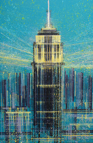 New York - The Empire State Building Illuminated di Marc Todd, Pittura in vendita su Singulart