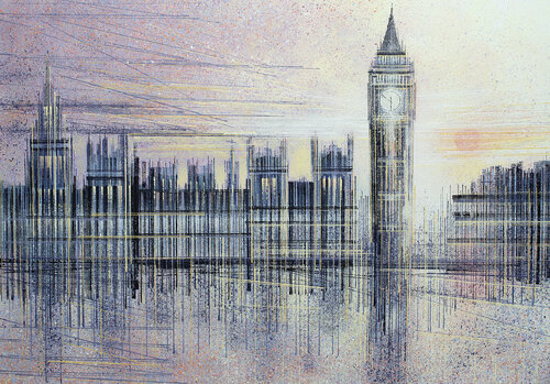 London - Big Ben And The Houses Of Parliament At Sunset di Marc Todd, Pittura in vendita su Singulart