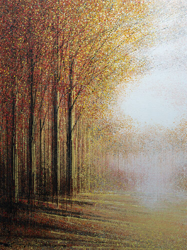 Red Trees At Sunset di Marc Todd, Pittura in vendita su Singulart