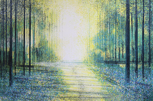 Bluebell Forest In Bright Spring Light di Marc Todd, Pittura in vendita su Singulart