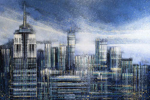 New York Skyline At Daybreak di Marc Todd, Pittura in vendita su Singulart