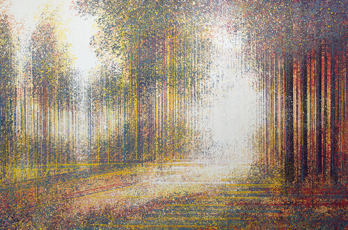 Light Through Trees At Sunset di Marc Todd, Pittura in vendita su Singulart