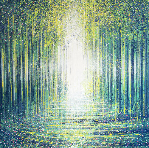 Forest Path In Bright Spring Light di Marc Todd, Pittura in vendita su Singulart
