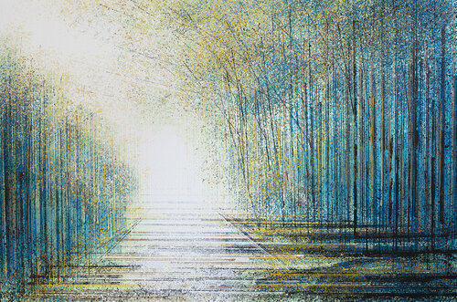 Forest Path In Early Morning Light van Marc Todd, Schilderij te koop op Singulart