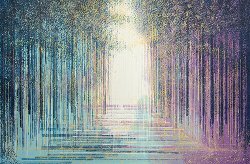Atmospheric Light Through the Forest van Marc Todd, Schilderij te koop op Singulart