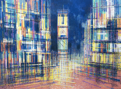 New York - Times Square At Midnight di Marc Todd, Pittura in vendita su Singulart