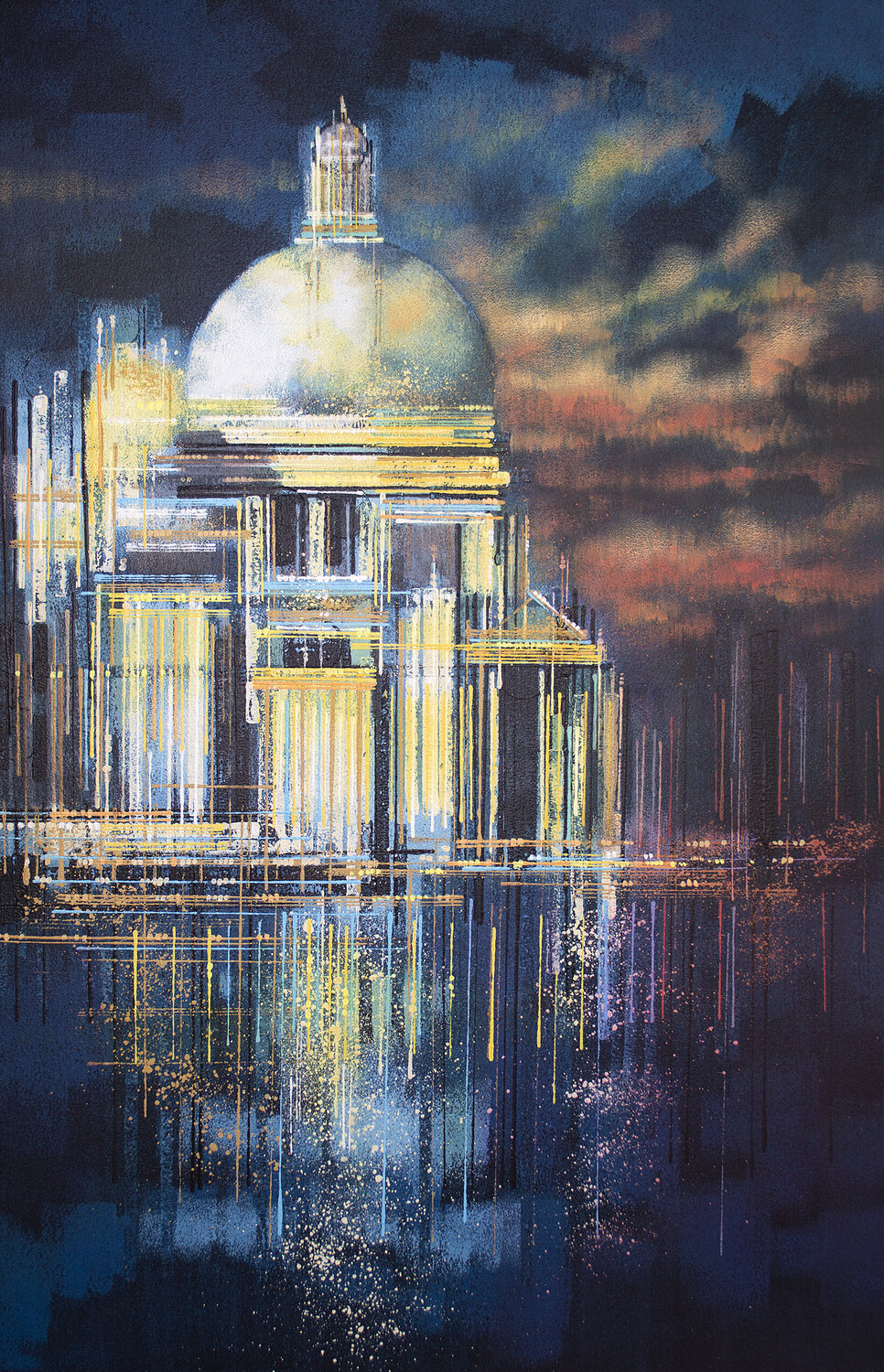 Santa Maria della Salute, Venice, At Night Marc Todd Originalgemälde zu verkaufen
