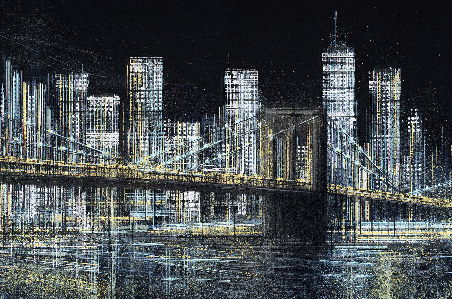 New York - The Brooklyn Bridge At Midnight Marc Todd