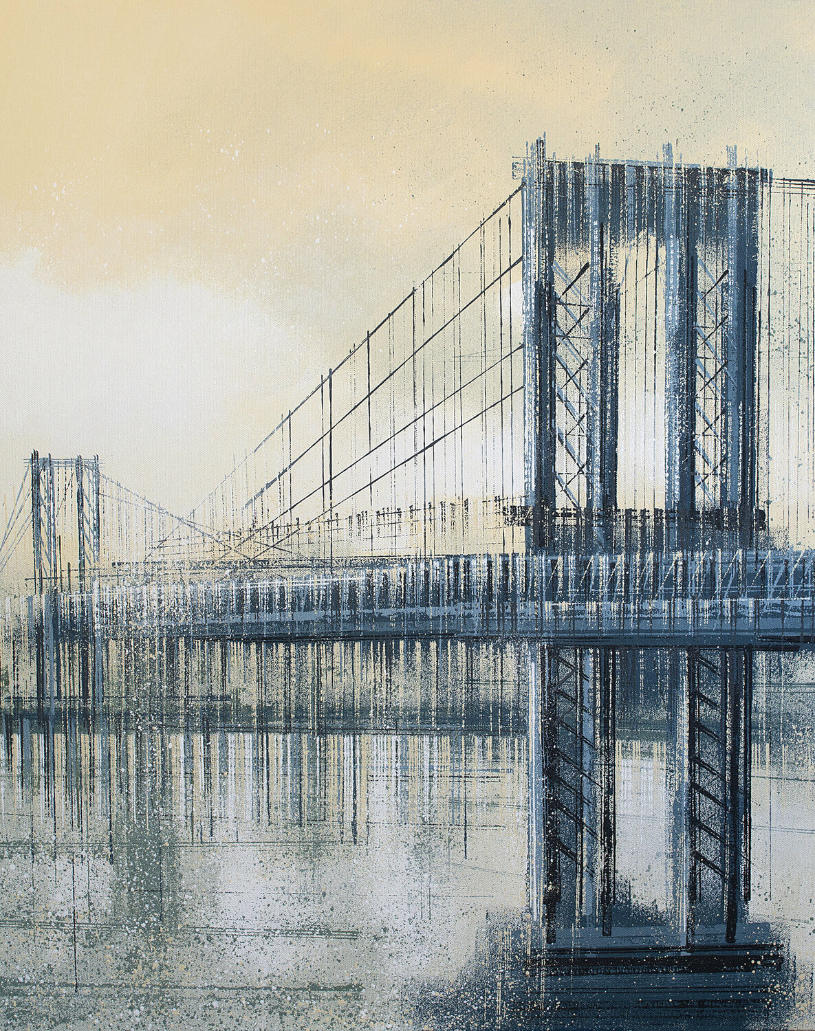 New York - The Manhattan Bridge At Dusk Marc Todd