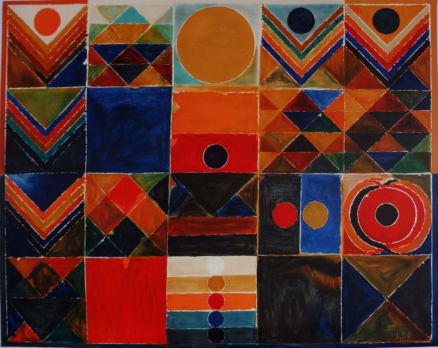 Morning Raga, Lithographie originale signée Sayed Haider Raza Afdruk te koop