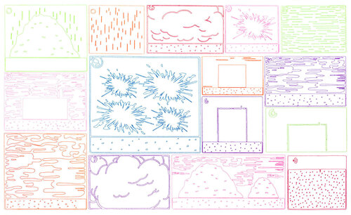 Cartoon Views di Peter Halley, Stampa in vendita su Singulart