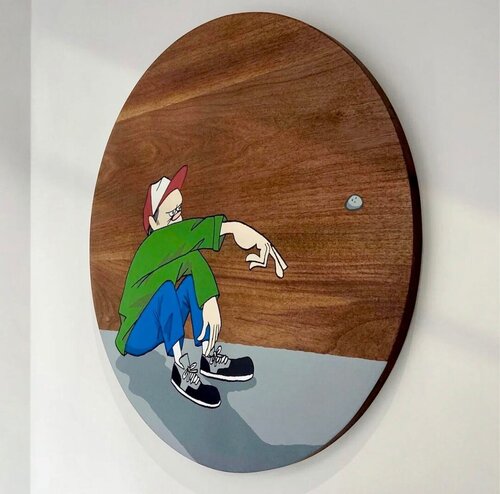 Down But Not Out (Wood Bottle) by Yusuke Hanai (2020