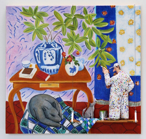 Interior with Dog – Matisse by Stephen Hansen, 絵画 for Sale on Singulart