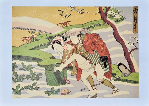 La paysanne, Lithographie érotique japonaise by Suzuki Harunobu, Print for Sale on Singulart