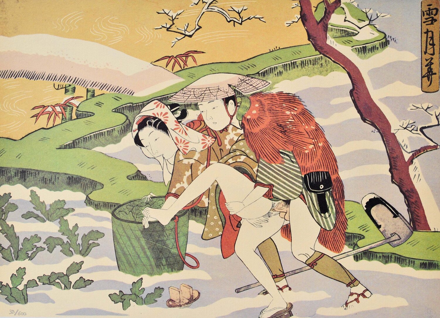 La paysann Suzuki Harunobu Stampa in vendita