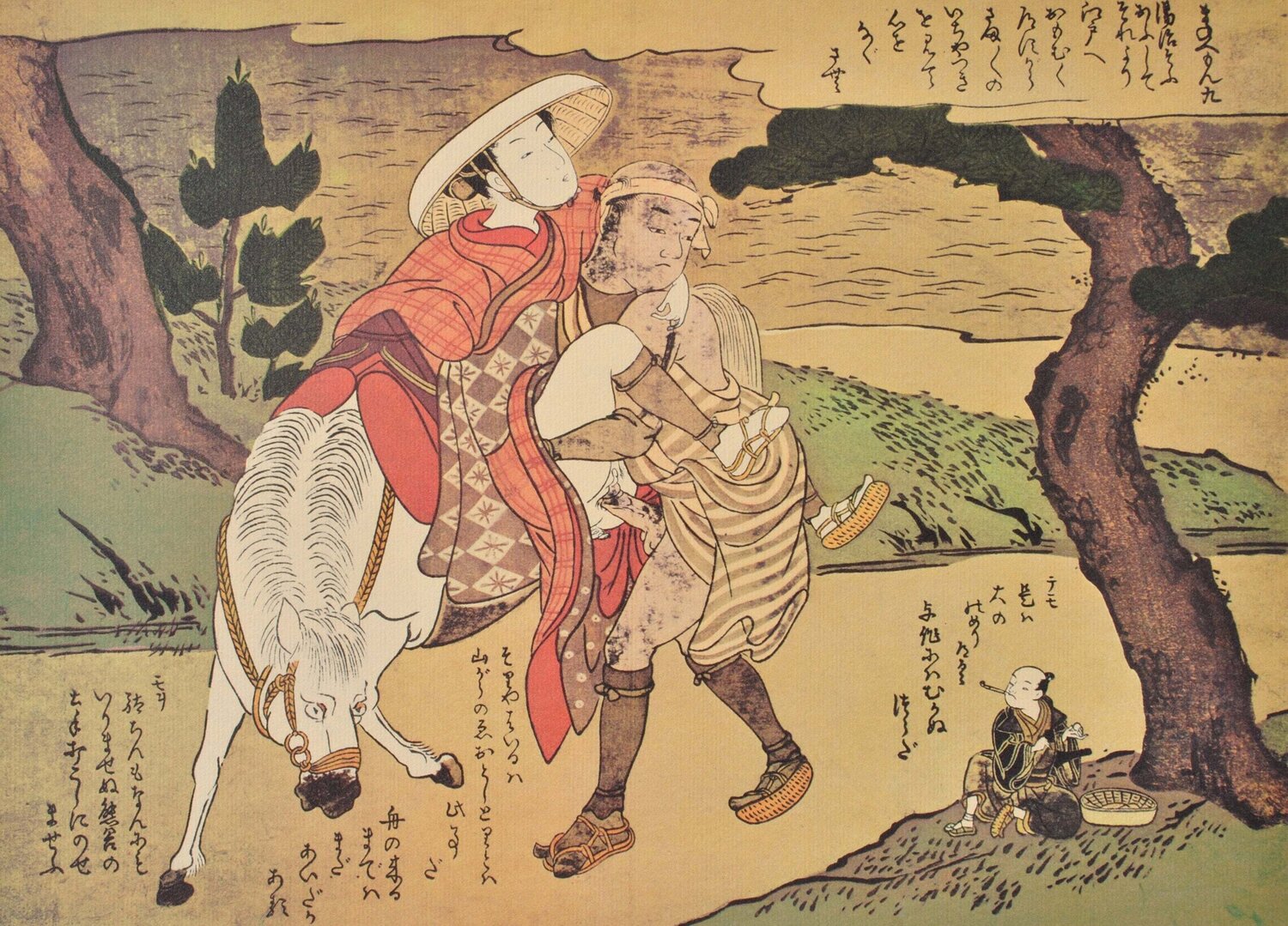 La voyageus Suzuki Harunobu Stampa in vendita