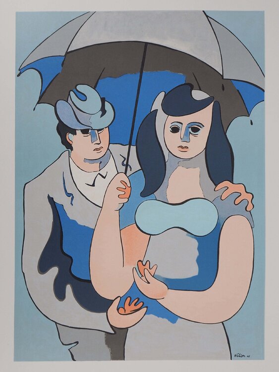 Couple sous un parapluie Jean Hélion