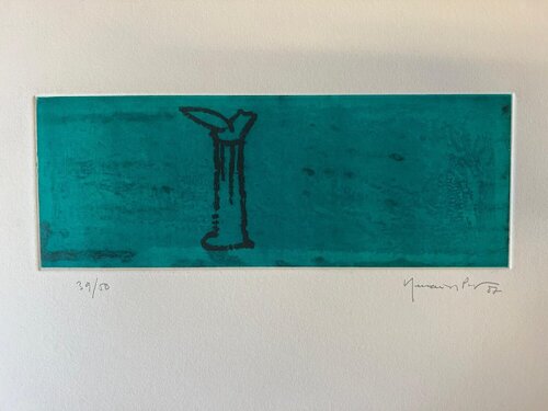 Gerro i flor sobre verd by Joan Hernández Pijuan, Print for Sale on Singulart