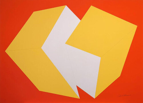 Yellow on Red van Charles Hinman, Afdruk te koop op Singulart